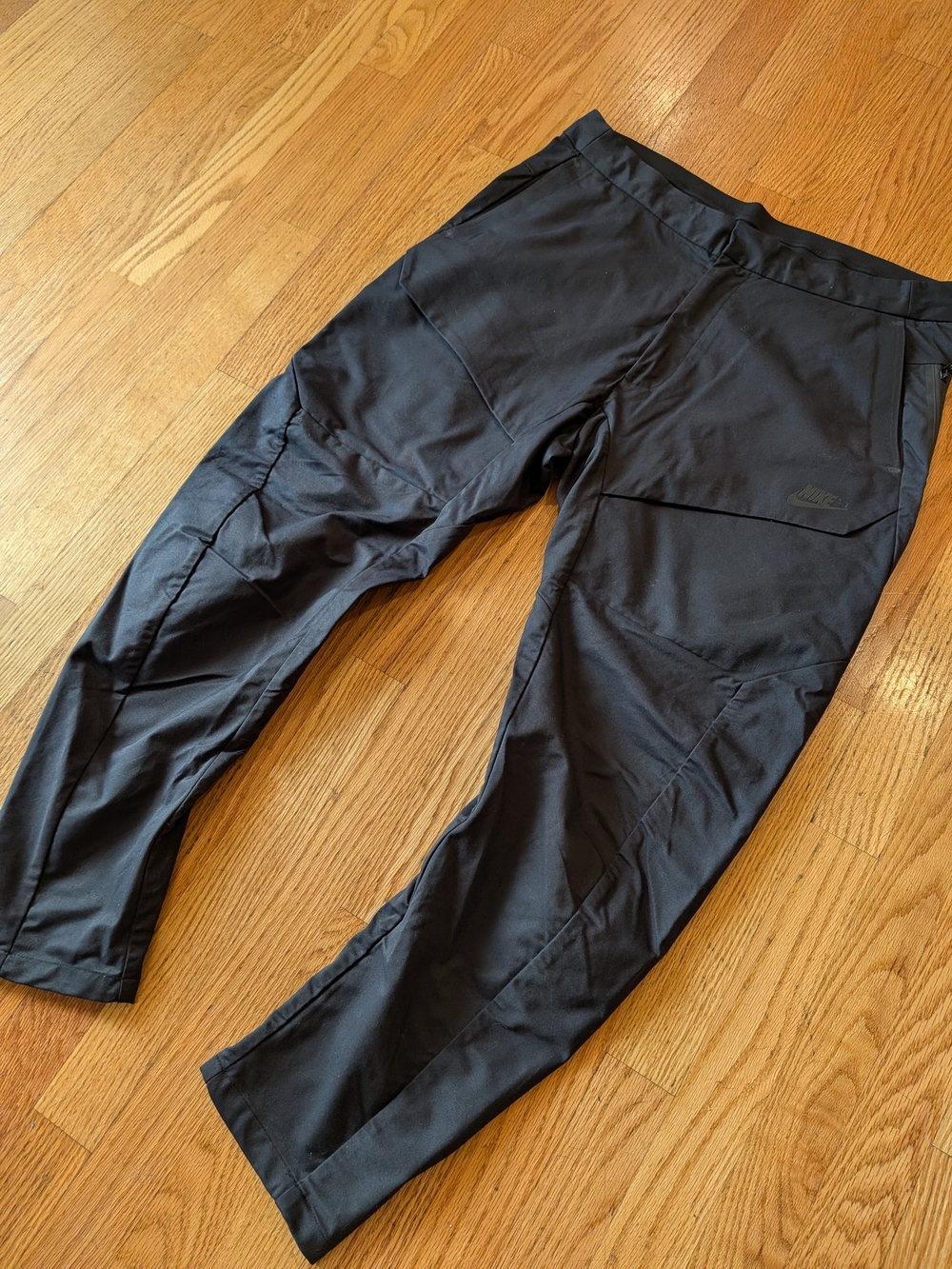 Nike Tech Black Pants. Ripstop Material, J Leg Cut, Multiple Pockets - Picture 3 of 5
